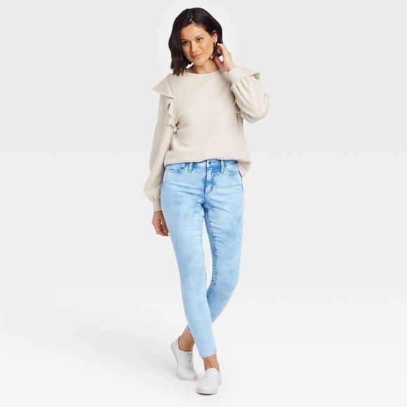 Jeans High-Rise Acid Wash Skinny - Picture 1 of 9